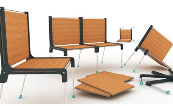 Plate System–Muebles bellos hechos con láminas de madera en desuso (por Iohanna Küppers)